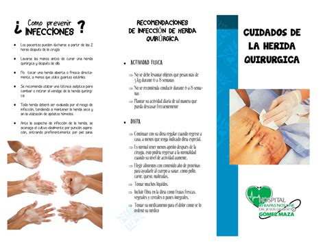 Triptico HX QCA CUIDADOS DE HERIDA QUIRURGICA CUIDADOS DE LA HERIDA