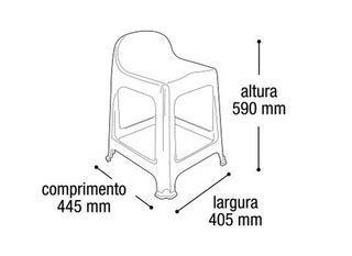 Kit 2 Banquetas Plastica Encosto Preta Arqplast Shopee Brasil