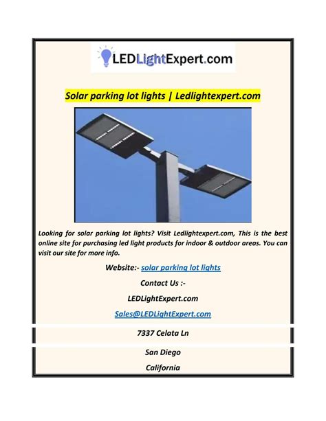 Solar parking lot lights | Ledlightexpert.com by LEDLight Expert - Issuu