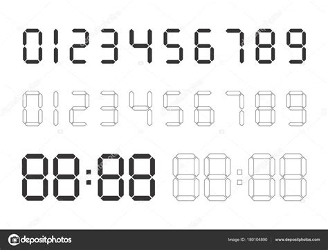 Set Of Digital Numbers Stock Vector By Luisrftc 180104890