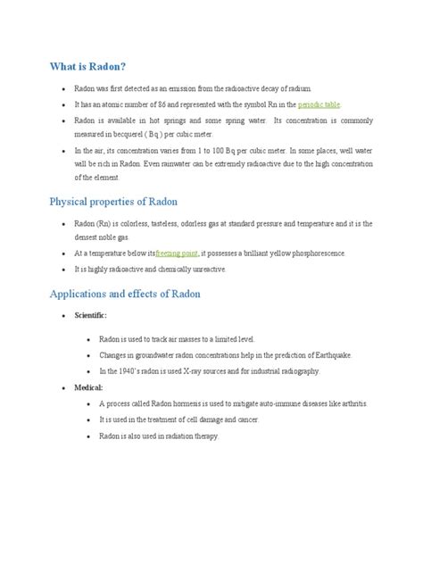 Radon | PDF | Physical Sciences | Materials