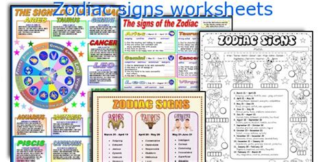 Zodiac Signs Worksheets