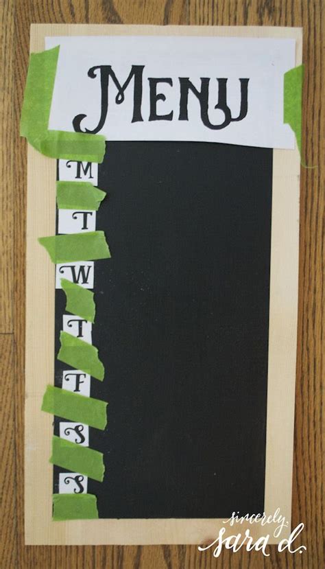 Chalkboard Menu Planner Sincerely Sara D Home Decor Diy