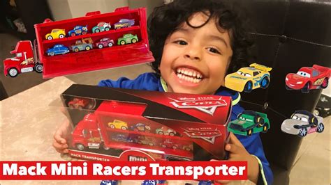 Disney Pixar Cars Mini Racers Mack Transporter Mack Hauler Lighting Mcqueen Mini Racer Youtube