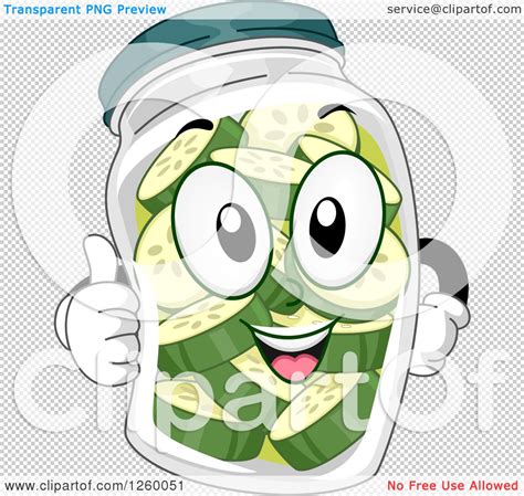 Clipart Of A Happy Pickle Jar Giving A Thumb Up Royalty Free Vector