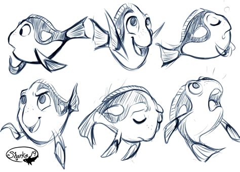 Sharkie19 - Finding Nemo Sketches. | Disney style drawing, Character ...