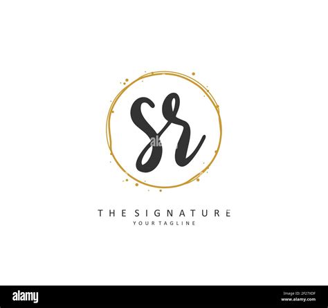 Sr Initial Letter Handwriting And Signature Logo A Concept Handwriting