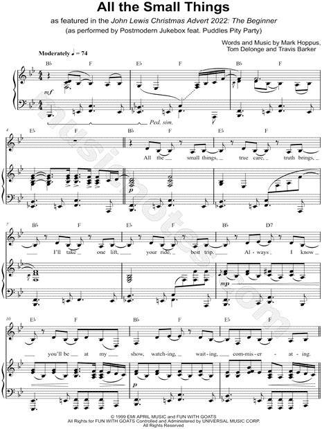 Postmodern Jukebox All The Small Things Sheet Music In Bb Major Transposable Download