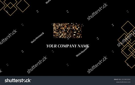 Visiting Card Black Background Golden Abstract Stock Illustration ...