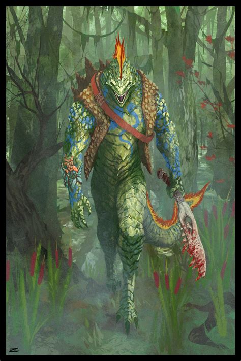 Oc Trazk Of The Deepmarsh Lizardfolk Barbariandruid