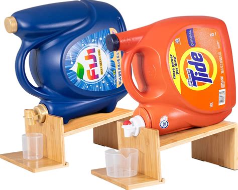 MyLifeUNIT Laundry Detergent Holder 2 Pack Wooden Laundry Detergent