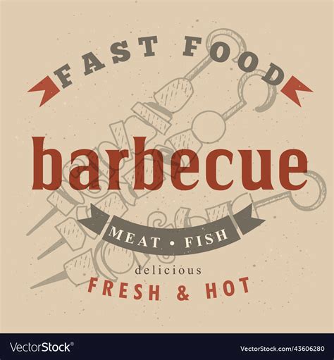 Barbecue Label Design Royalty Free Vector Image