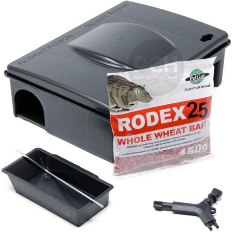 Mastertrap Rat Bait Station Box With Rodex Whole Wheat Poison Rat