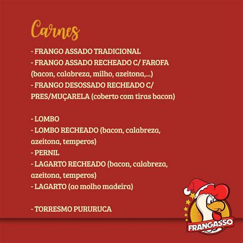 Menu At Frangasso Frango Assado E Rotisseria Restaurant Franca