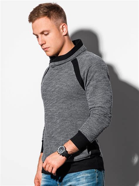 Mens Stand Up Collar Sweatshirt B678 Black Modone Wholesale