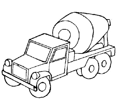 Concrete Mixer Coloring Page