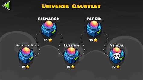 Geometry Dash Universe Gauntlet All Levels Complete Youtube