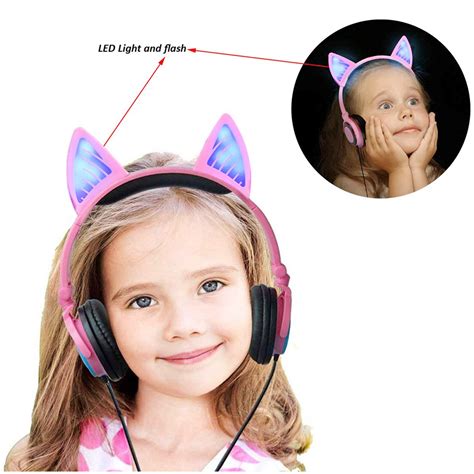 Uk Wholesale Cat Ear Foldable Wireless Bluetooth Headphone Earphone Headset With Led Flashing