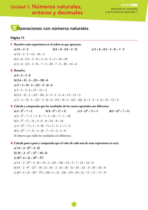 Matematicas Aplicadas 3 ESO Anaya tema 1 Unidad 1 Números naturales