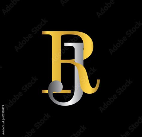 Rj Initial Letter With Gold And Silver Stock Vector Adobe Stock