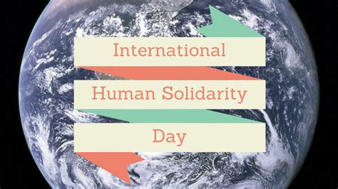 International Human Solidarity Day Glade Global Learning And