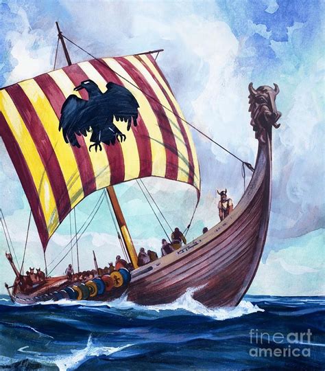 Viking Boat Painting by English School - Fine Art America