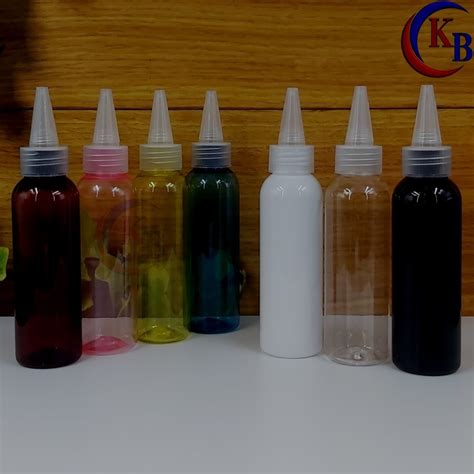 Jual BOTOL KERUCUT 100 ML TINTA CLEAR BOTOL PLASTIK PET 100ML TUTUP