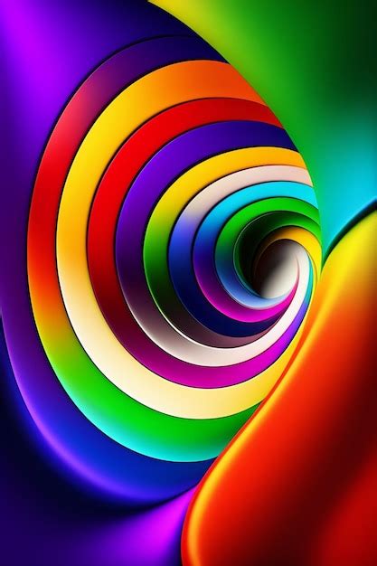 Una espiral colorida con un patrón de colores del arco iris Foto Gratis