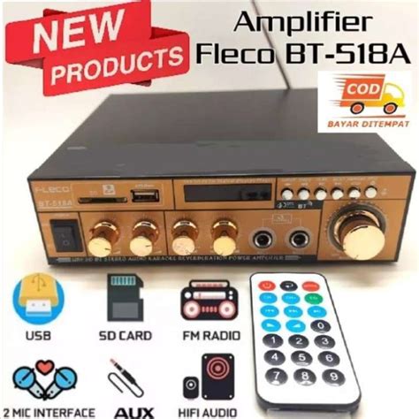 Promo Fleco Amplifier Bluetooth Bt 518a Power Amplifier Salon Aktif