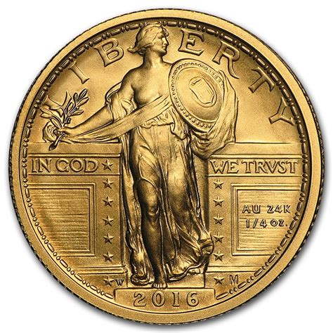 Buy 2016 W 14 Oz Gold Standing Liberty Quarter Apmex