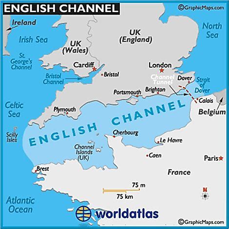 English Channel Map, English Channel Location Facts, Major Bodies of Water, England - World Atlas