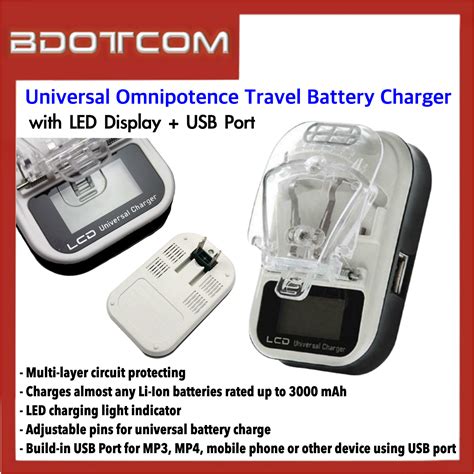 Lcd Display Usb Universal Omnipotence Travel Battery Charger For