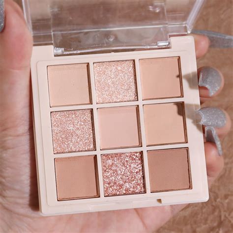 Paleta De Sombra De Ojos Nude De 9 Colores Polvo Cremoso Natural Neutro Mate Y Brillante