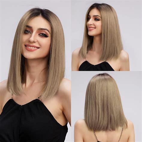 Amazon BLONDE UNICORN Lace Front Wigs Human Hair X HD Nature Bob Ombre Light Brown Wig