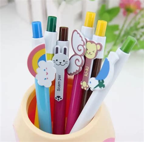 Wholesale Kawaii Cartoon Cute Ballpoint Pens 6 Adorable Designs