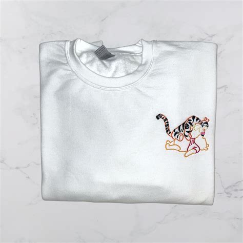 Tigger Pouncing Pooh Tigger Inspired Sweatshirt Disney Etsy