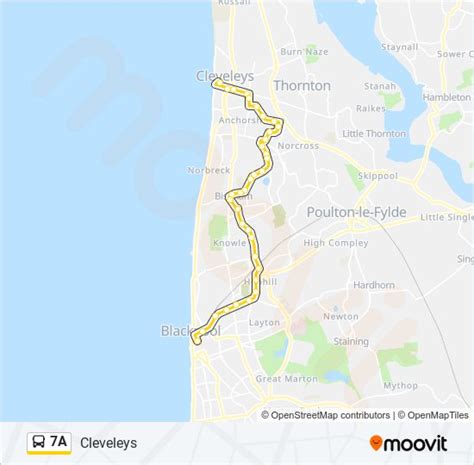 A Route Schedules Stops Maps Cleveleys Updated