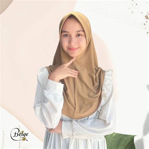 Jual Ori Hijab Instan Bergo Pad Jersey Ukuran M Jilbab Instant