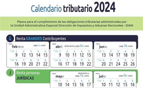 Calendario Tributario Para Los Contribuyentes En 2024 RTA Noticias