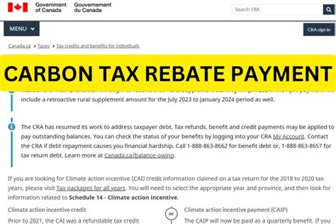 Carbon Tax Rebate 2024 Dates Payment Status And Release Date