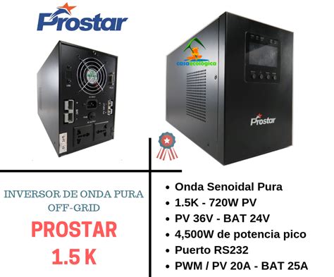 Inversor De Onda Pura Prostar 15k 24v Casa Ecologica Energia Con