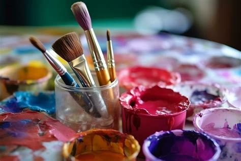 Watercolors and brushes for painting 29557848 Stock Photo at Vecteezy