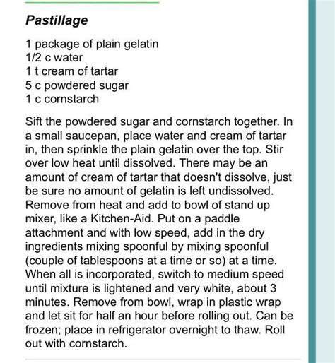 Pastillage Recipe | Gumpaste recipe, Fondant recipe, Cake decorating ...