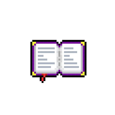 Opened Book In Pixel Art Style Vector Art At Vecteezy