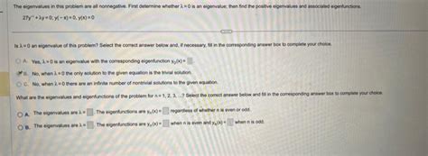 Solved The Eigenvalues In This Problem Are Af Nonnegative Chegg