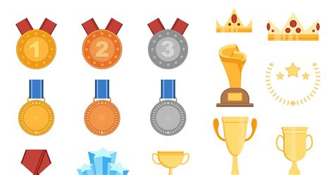 Victory Trophies Set, Graphics - Envato Elements