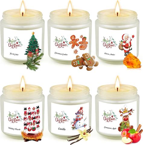 Christmas Candles Set For Women 6 Pack Scented Candles Set Natural Soy