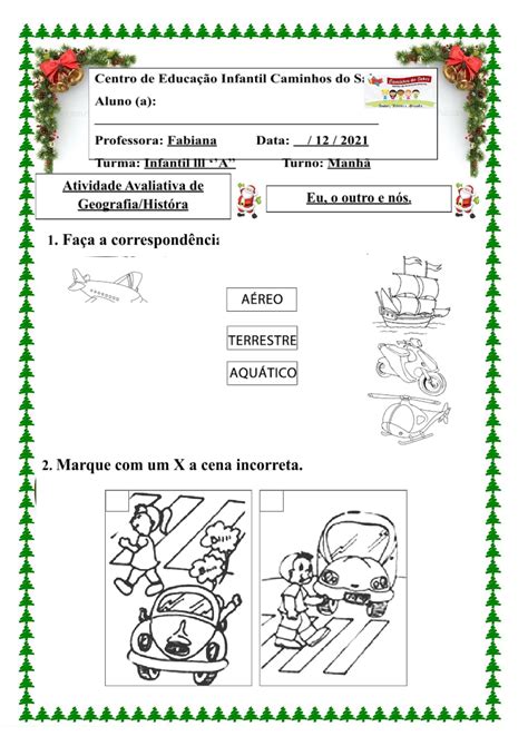 Atividade De Historia E Geografia 1 Ano Fundamental REVOEDUCA