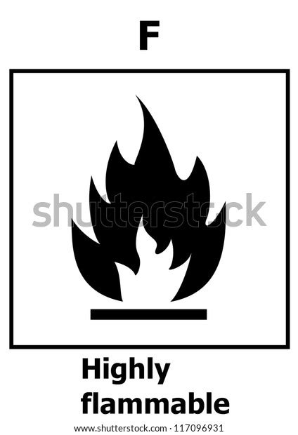 Hazard Symbol Highly Flammable Stock Vector Royalty Free 117096931