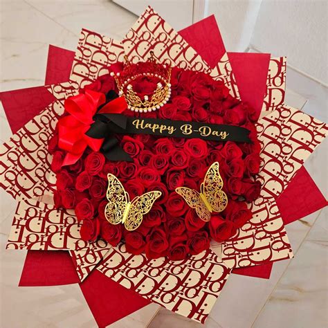 Bd004 Stunning And Luxurious 100 Red Roses Bouquet Ramo Buchon De 100